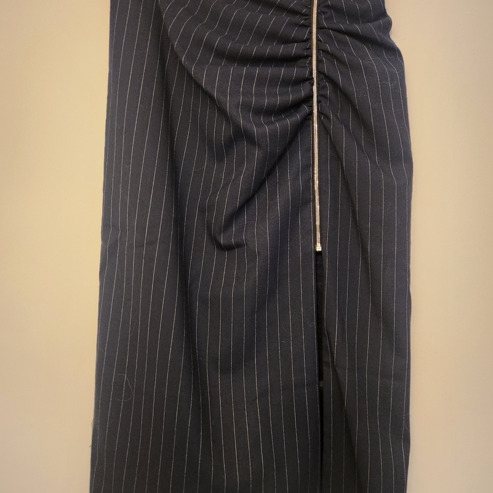 Sandro Navy Pinstripe Pencil Skirt